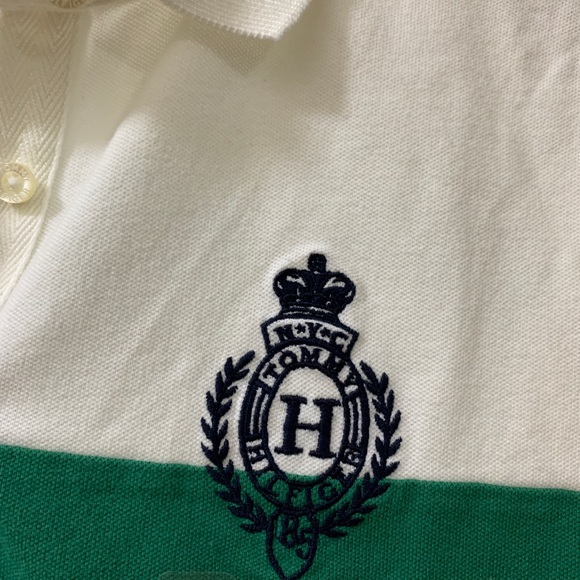 Tommy Hilfiger Emblem Polo T-Shirt - White/Green/Navy - Picture 4 of 8